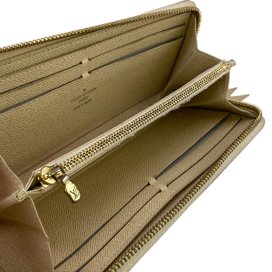 LOUIS VUITTON Long Wallet Purse N61210 Damier Azur white Damier Azur Portefeuille Clemence Women Used Authentic