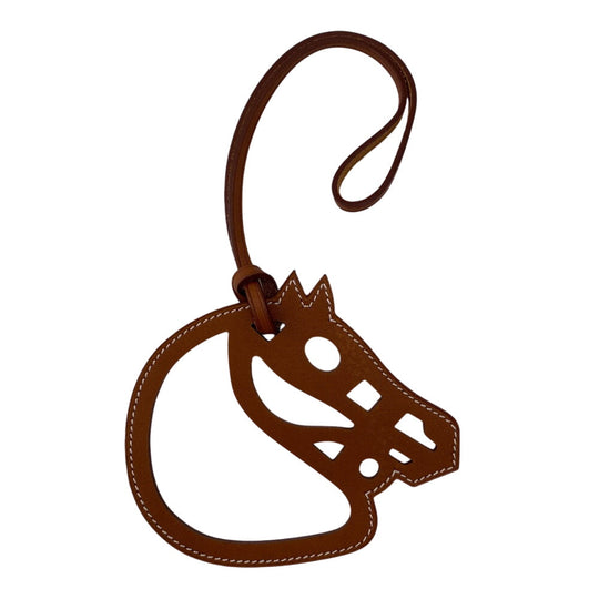 HERMES charm leather Brown Paddock schbar unisex(Unisex) Used Authentic
