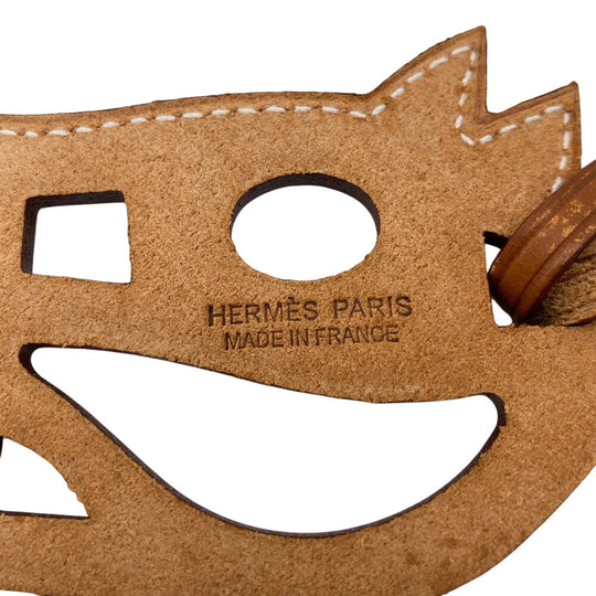 HERMES charm leather Brown Paddock schbar unisex(Unisex) Used Authentic