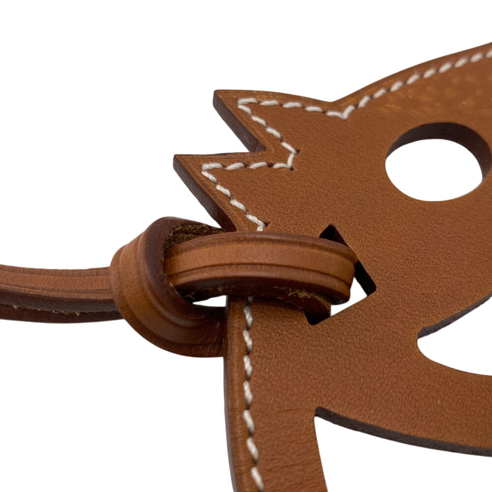 HERMES charm leather Brown Paddock schbar unisex(Unisex) Used Authentic