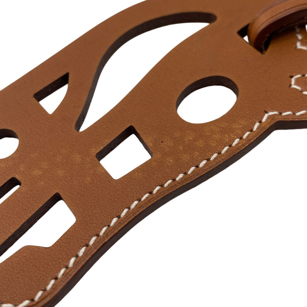 HERMES charm leather Brown Paddock schbar unisex(Unisex) Used Authentic