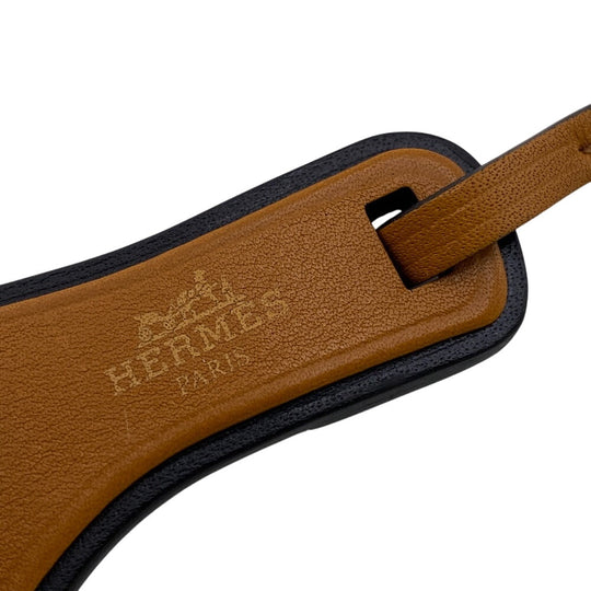 HERMES charm 080148CA leather Brown Oran Nano Women Used Authentic