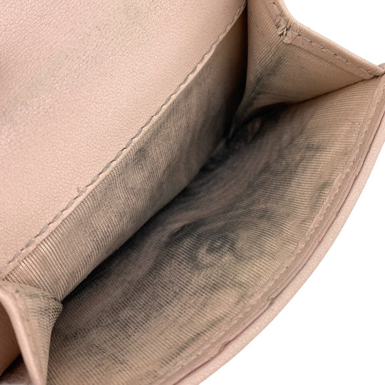 Dior Tri-fold wallet leather pink Compact wallet Lady Dior Canage Women Used Authentic