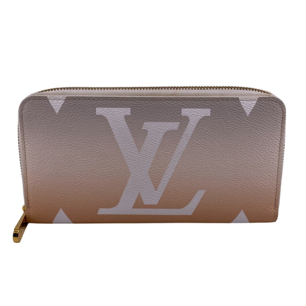 LOUIS VUITTON Long Wallet Purse M80359 leather beige Zip Around Bloom giant zippy wallet Women Used Authentic