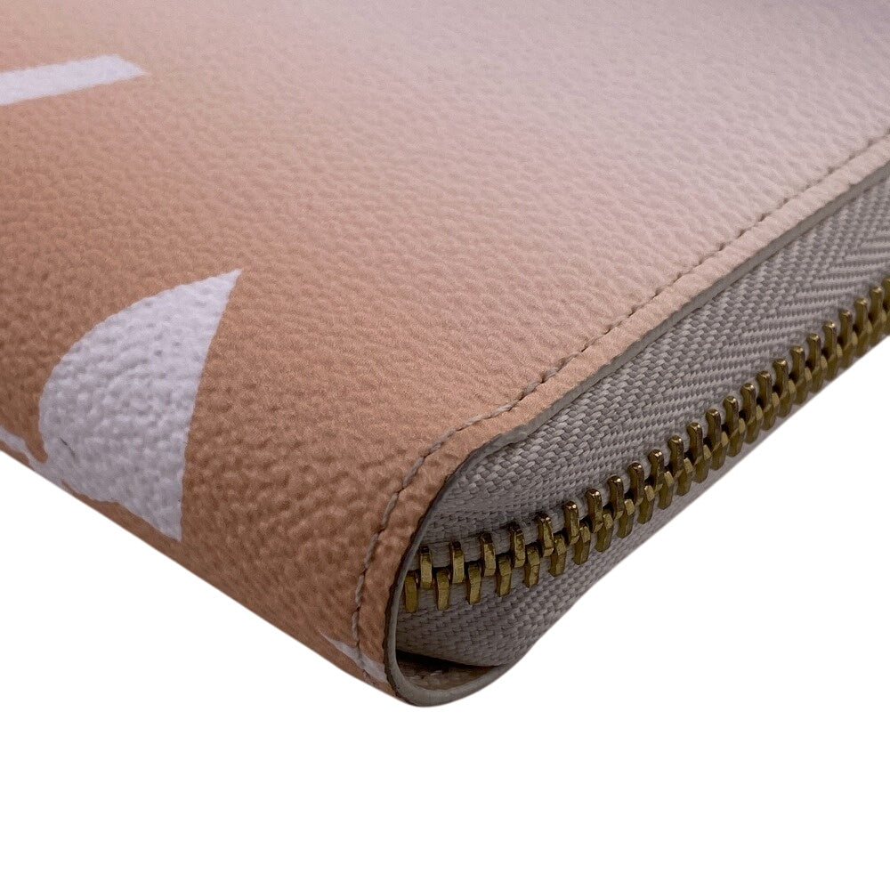 LOUIS VUITTON Long Wallet Purse M80359 leather beige Zip Around Bloom giant zippy wallet Women Used Authentic