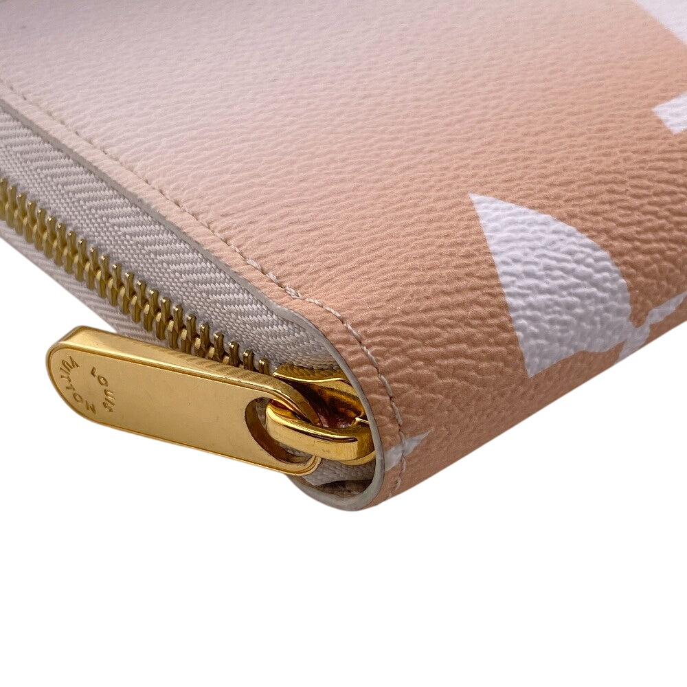 LOUIS VUITTON Long Wallet Purse M80359 leather beige Zip Around Bloom giant zippy wallet Women Used Authentic
