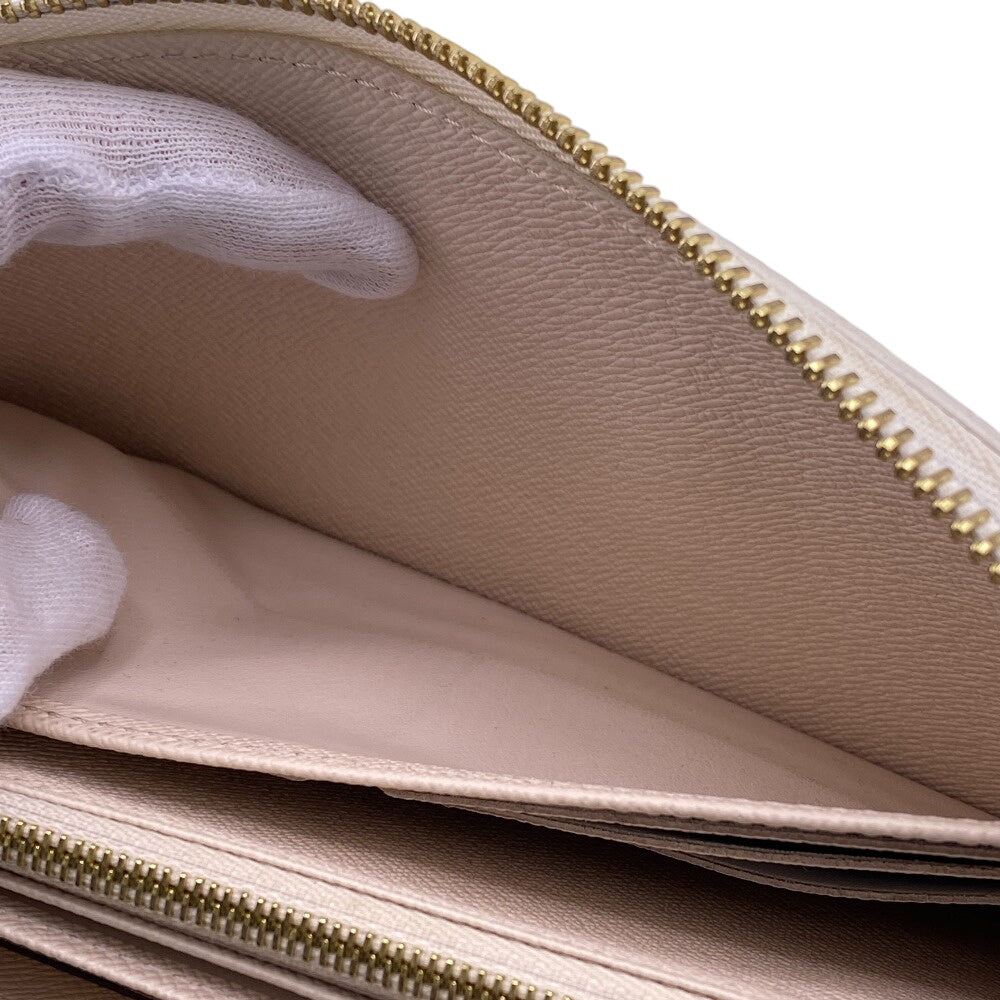 LOUIS VUITTON Long Wallet Purse M80359 leather beige Zip Around Bloom giant zippy wallet Women Used Authentic