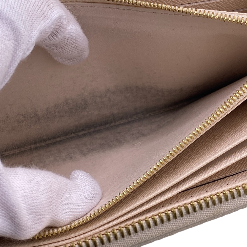 LOUIS VUITTON Long Wallet Purse M80359 leather beige Zip Around Bloom giant zippy wallet Women Used Authentic