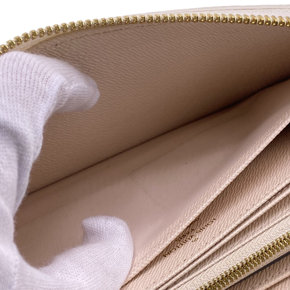 LOUIS VUITTON Long Wallet Purse M80359 leather beige Zip Around Bloom giant zippy wallet Women Used Authentic