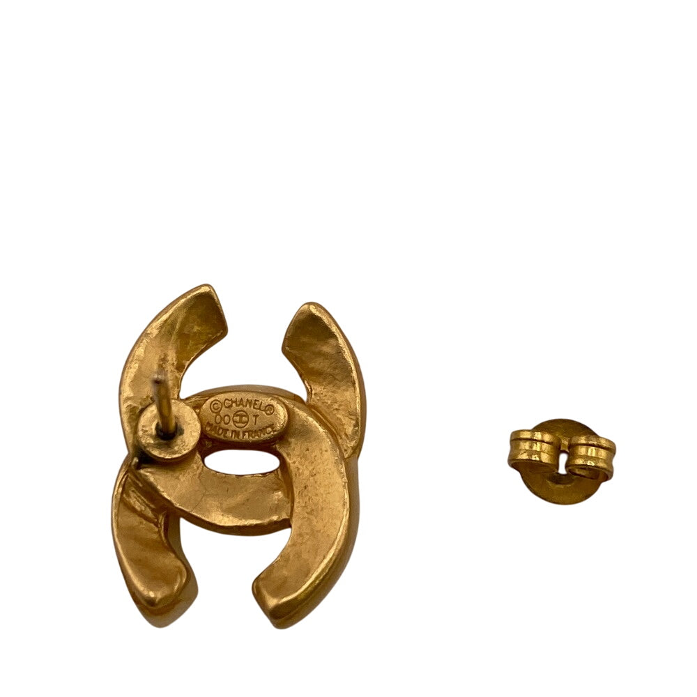 CHANEL Pierce Gold Plated gold 00T COCO Mark Women Used Authentic
