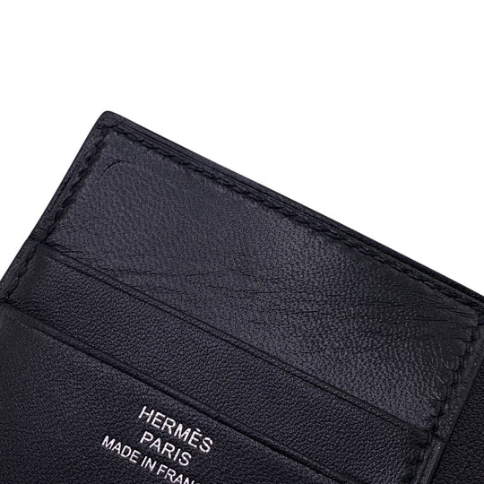 HERMES Card Case leather black MC2 Euclid mens Used Authentic