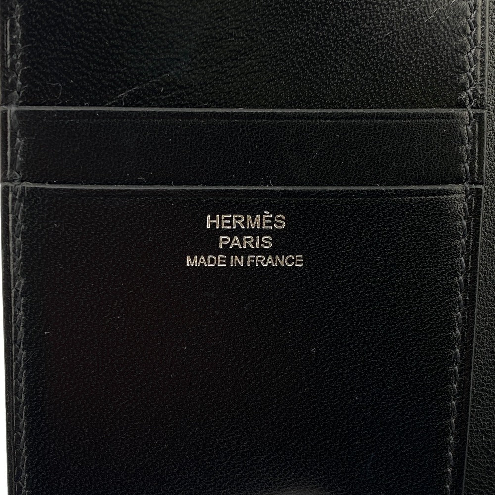 HERMES Card Case leather black MC2 Euclid mens Used Authentic