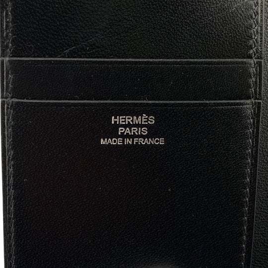 HERMES Card Case leather black MC2 Euclid mens Used Authentic