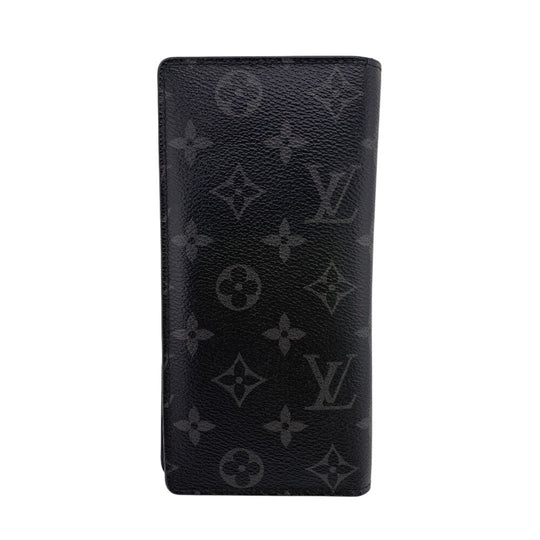 LOUIS VUITTON Bifold Wallet M61697 Monogram Eclipse black Monogram Eclipse Portefeuille Brazza mens Used Authentic
