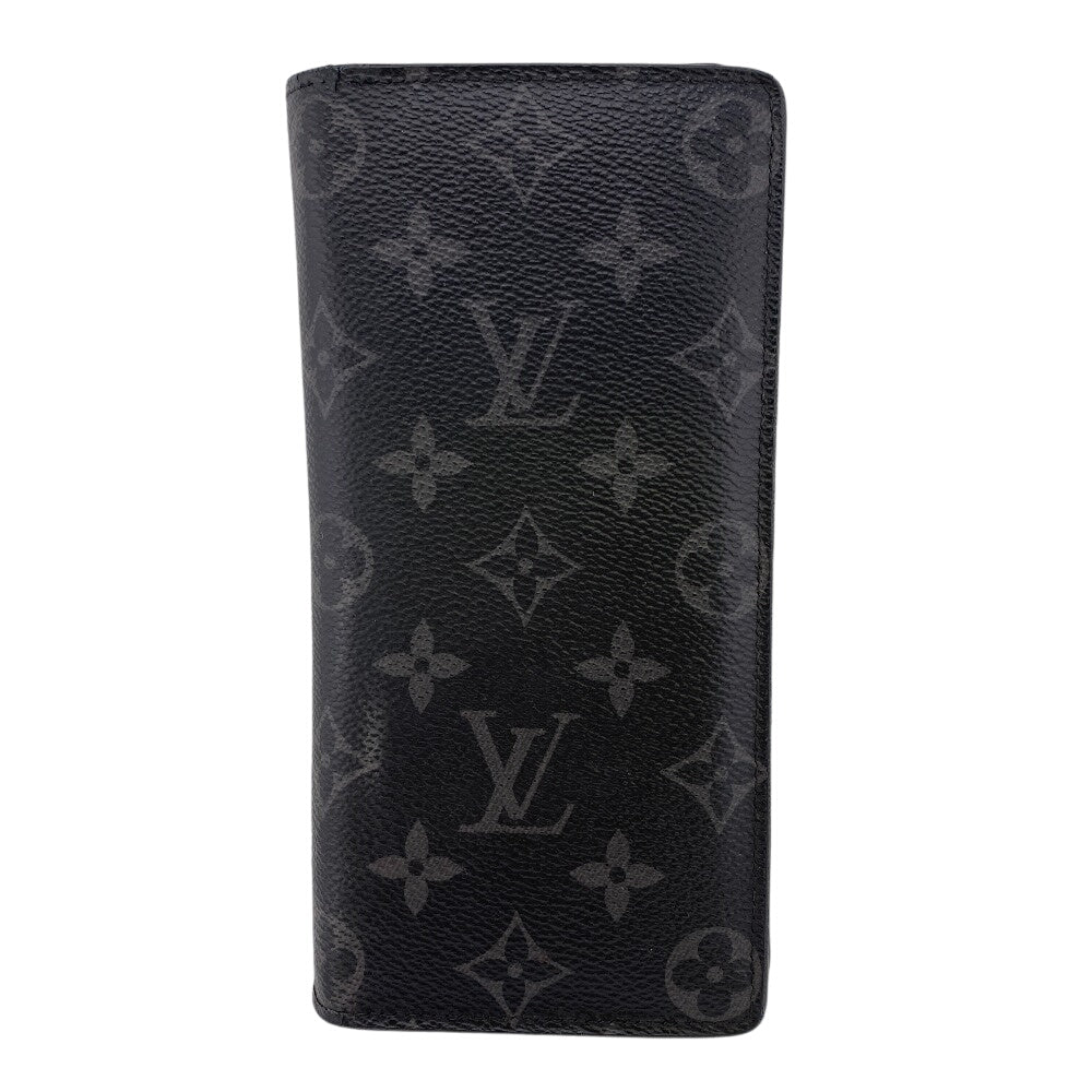 LOUIS VUITTON Bifold Wallet M61697 Monogram Eclipse black Monogram Eclipse Portefeuille Brazza mens Used Authentic