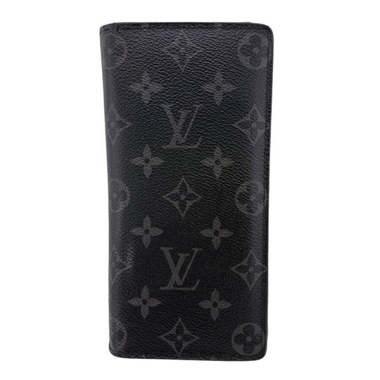 LOUIS VUITTON Bifold Wallet M61697 Monogram Eclipse black Monogram Eclipse Portefeuille Brazza mens Used Authentic
