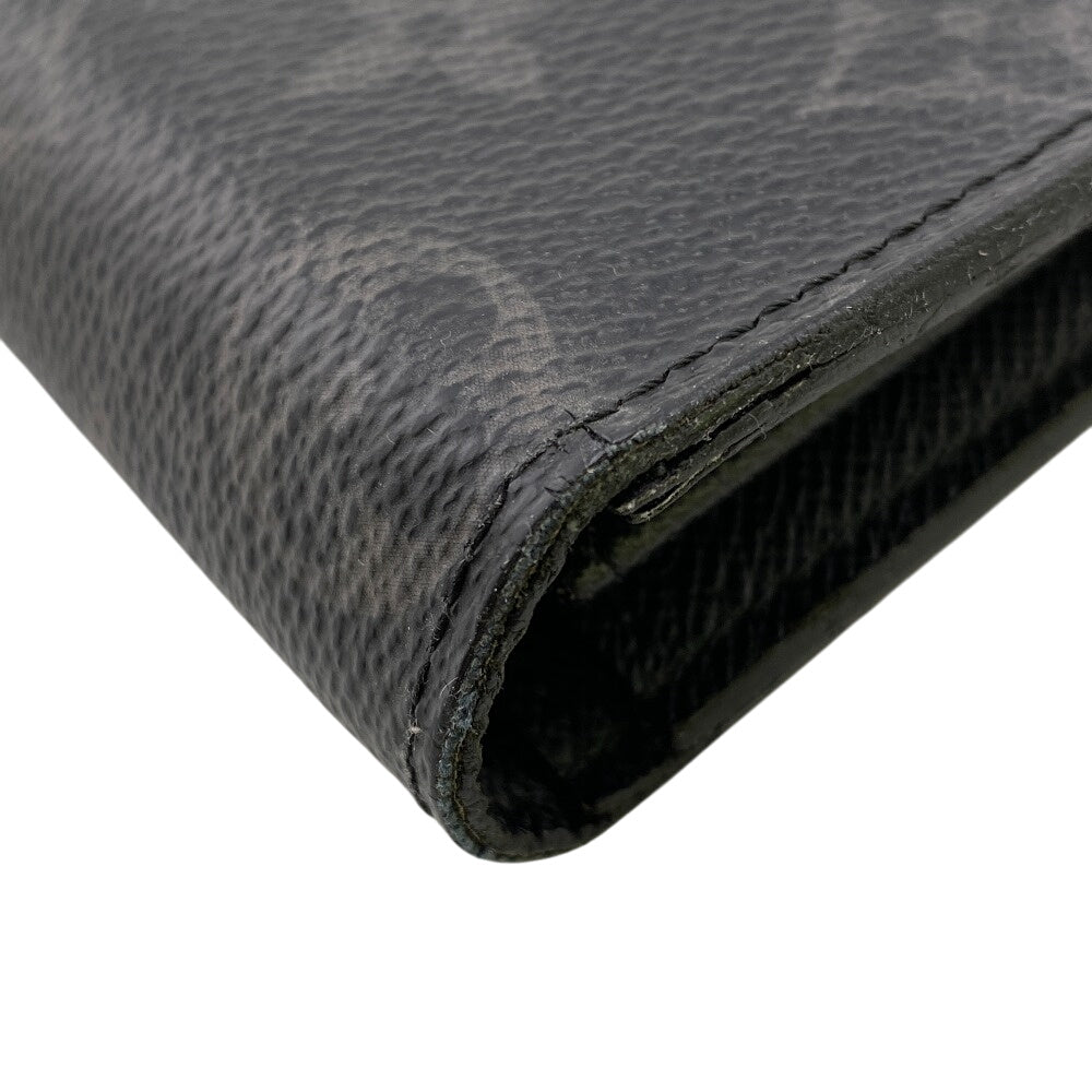 LOUIS VUITTON Bifold Wallet M61697 Monogram Eclipse black Monogram Eclipse Portefeuille Brazza mens Used Authentic