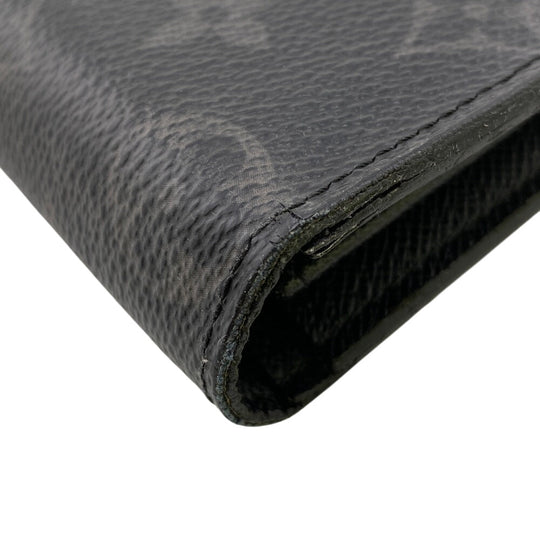 LOUIS VUITTON Bifold Wallet M61697 Monogram Eclipse black Monogram Eclipse Portefeuille Brazza mens Used Authentic