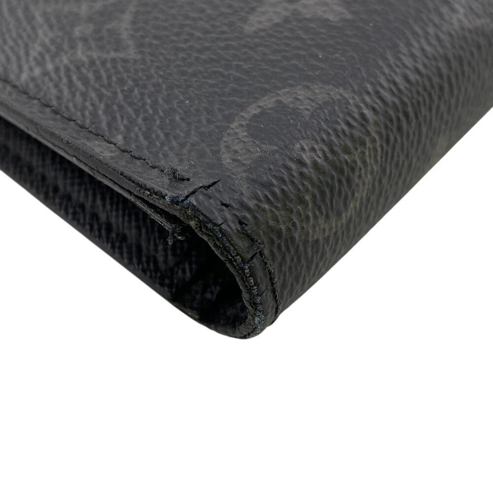 LOUIS VUITTON Bifold Wallet M61697 Monogram Eclipse black Monogram Eclipse Portefeuille Brazza mens Used Authentic