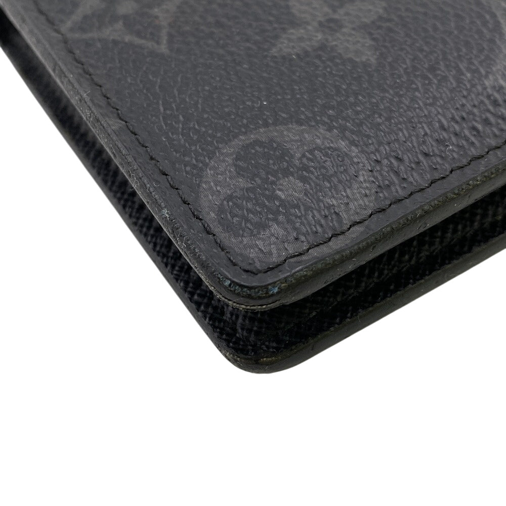 LOUIS VUITTON Bifold Wallet M61697 Monogram Eclipse black Monogram Eclipse Portefeuille Brazza mens Used Authentic