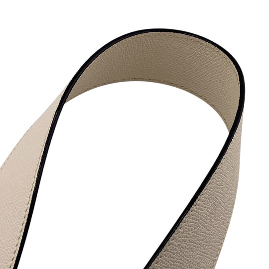 Valextra Shoulder strap leather white Comes with a coin case Women Used Authentic