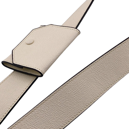 Valextra Shoulder strap leather white Comes with a coin case Women Used Authentic