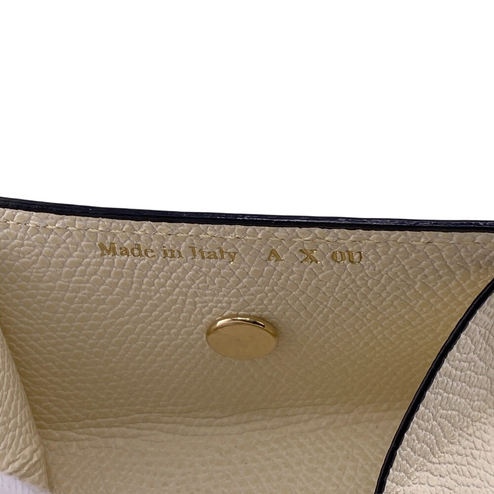 Valextra Shoulder strap leather white Comes with a coin case Women Used Authentic