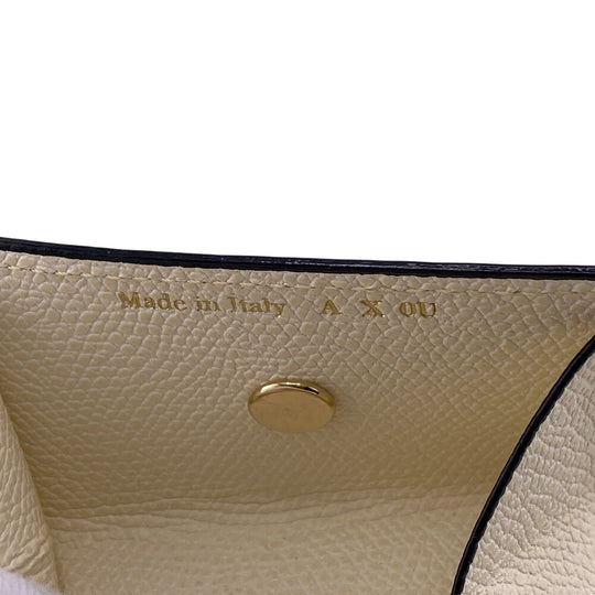 Valextra Shoulder strap leather white Comes with a coin case Women Used Authentic