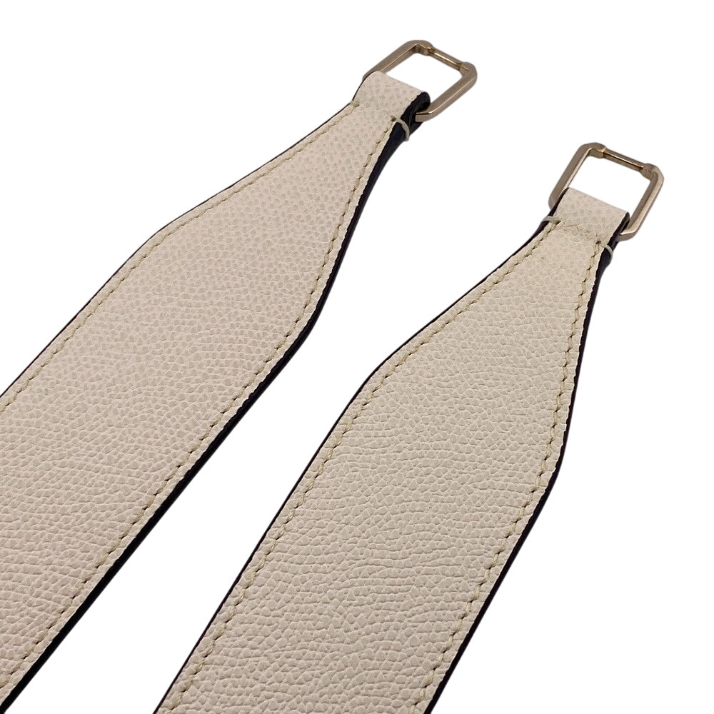 Valextra Shoulder strap leather white Comes with a coin case Women Used Authentic