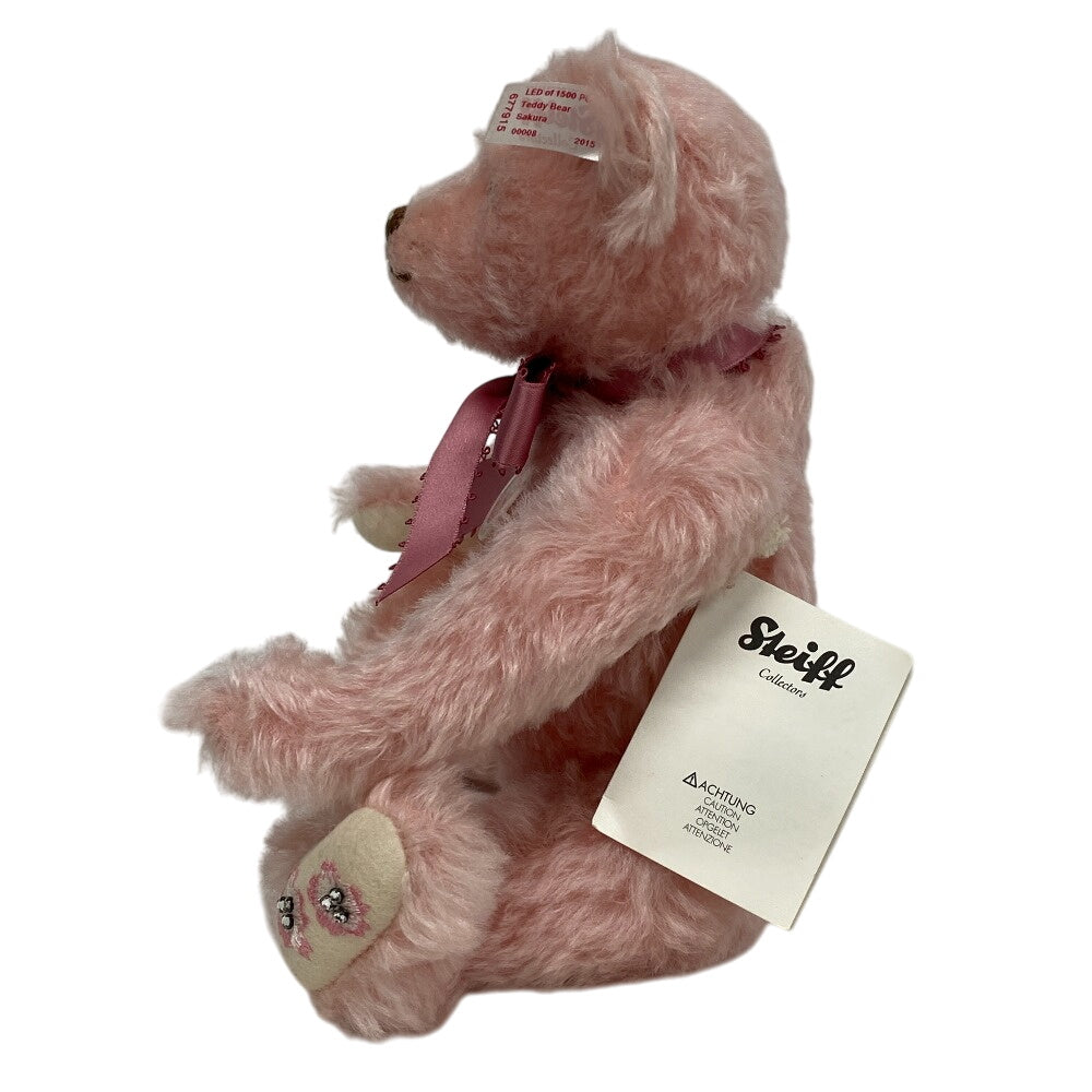 Steiff Plush Doll mohair pink Teddy Bear 2015 677915 SAKURA Asia limited 1500 units No.00008 Women Used Authentic
