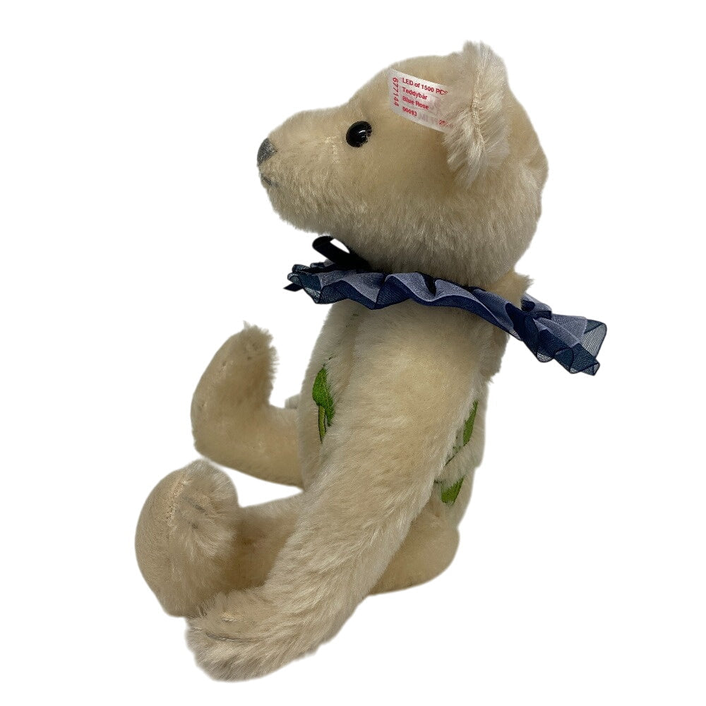 Steiff Plush Doll mohair Ivory Teddy Bear 2011 677144 Blue Rose Asia Limited 1500 units No.00093 Women Used Authentic