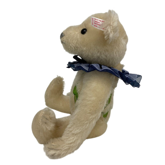 Steiff Plush Doll mohair Ivory Teddy Bear 2011 677144 Blue Rose Asia Limited 1500 units No.00093 Women Used Authentic