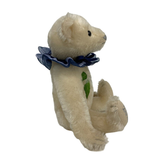 Steiff Plush Doll mohair Ivory Teddy Bear 2011 677144 Blue Rose Asia Limited 1500 units No.00093 Women Used Authentic