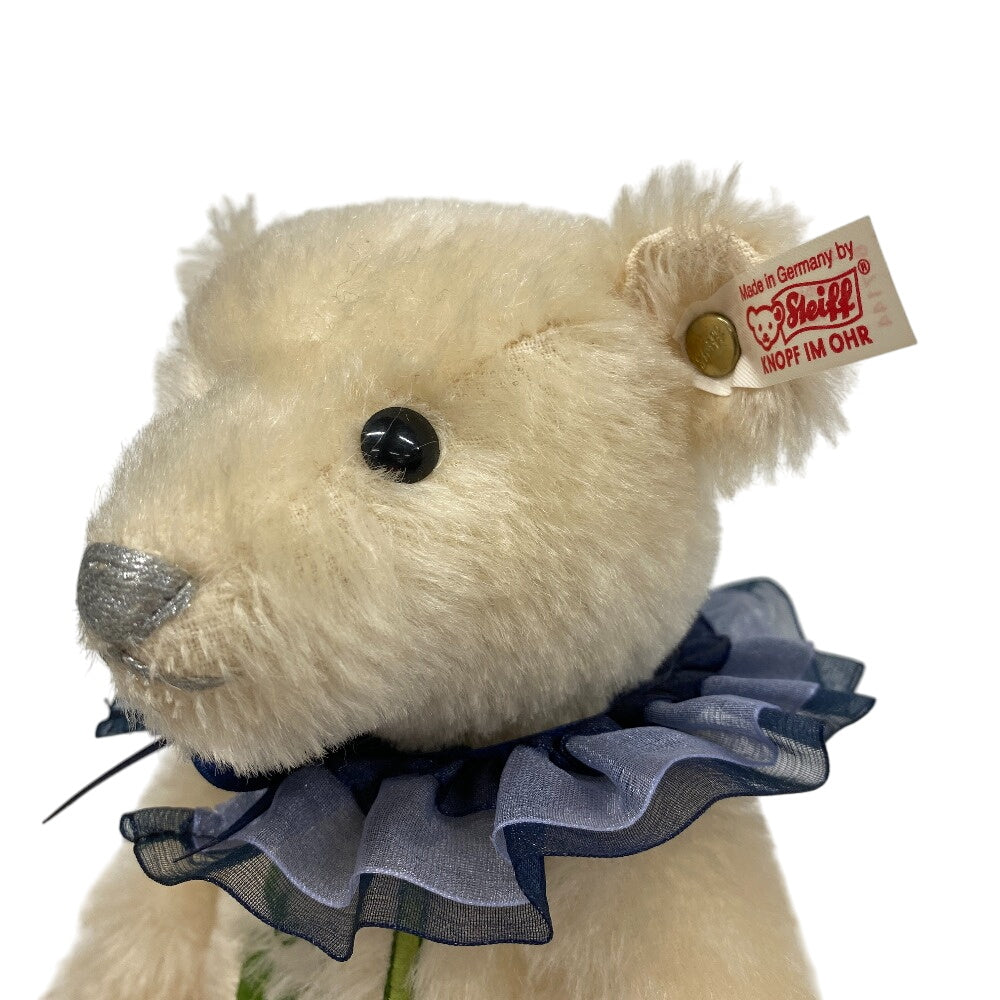 Steiff Plush Doll mohair Ivory Teddy Bear 2011 677144 Blue Rose Asia Limited 1500 units No.00093 Women Used Authentic