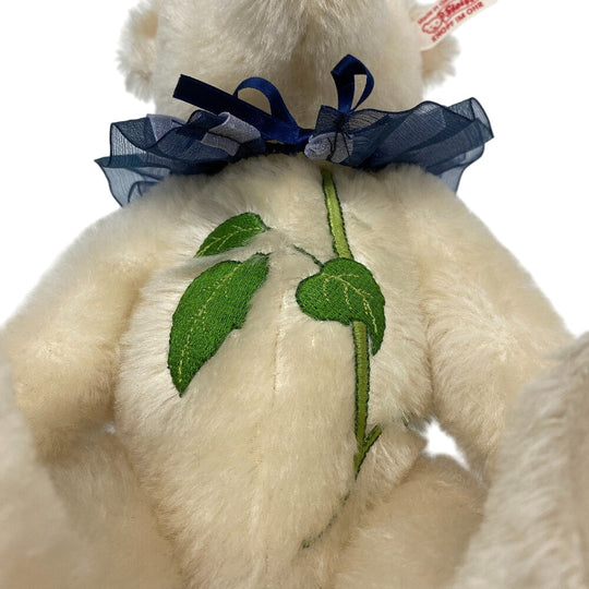 Steiff Plush Doll mohair Ivory Teddy Bear 2011 677144 Blue Rose Asia Limited 1500 units No.00093 Women Used Authentic