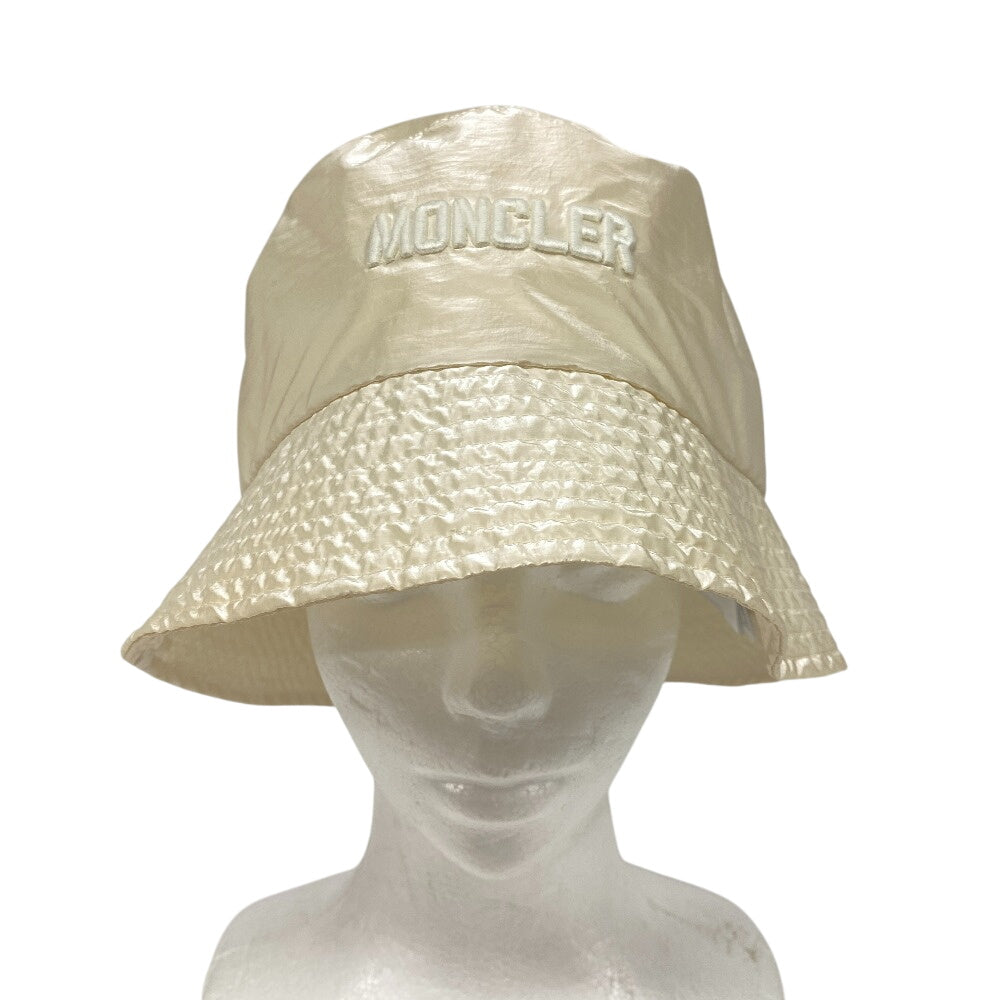 MONCLER Other hats Nylon Ivory Bucket hat logo BUCKET 2022 Women M Used Authentic