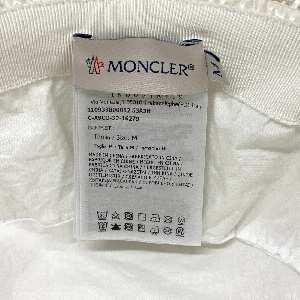 MONCLER Other hats Nylon Ivory Bucket hat logo BUCKET 2022 Women M Used Authentic
