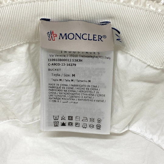 MONCLER Other hats Nylon Ivory Bucket hat logo BUCKET 2022 Women M Used Authentic