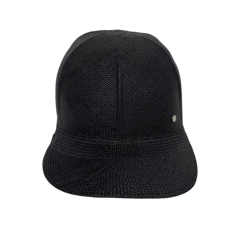 HERMES cap straw black Serie mens 59 Used Authentic