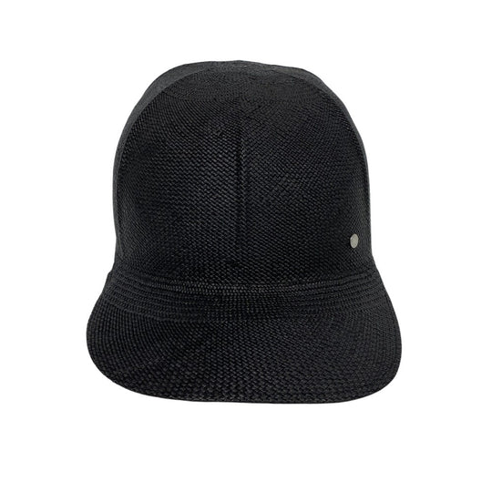 HERMES cap straw black Serie mens 59 Used Authentic