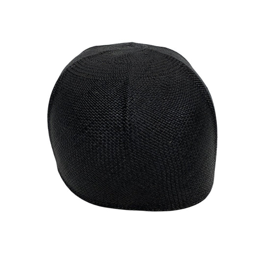 HERMES cap straw black Serie mens 59 Used Authentic