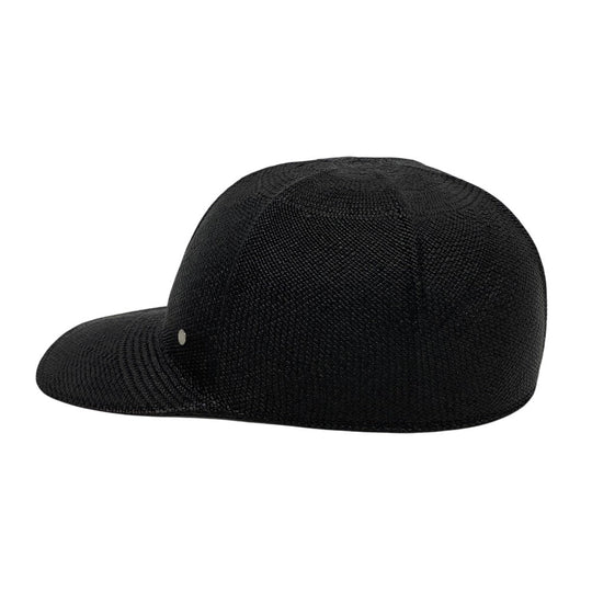 HERMES cap straw black Serie mens 59 Used Authentic