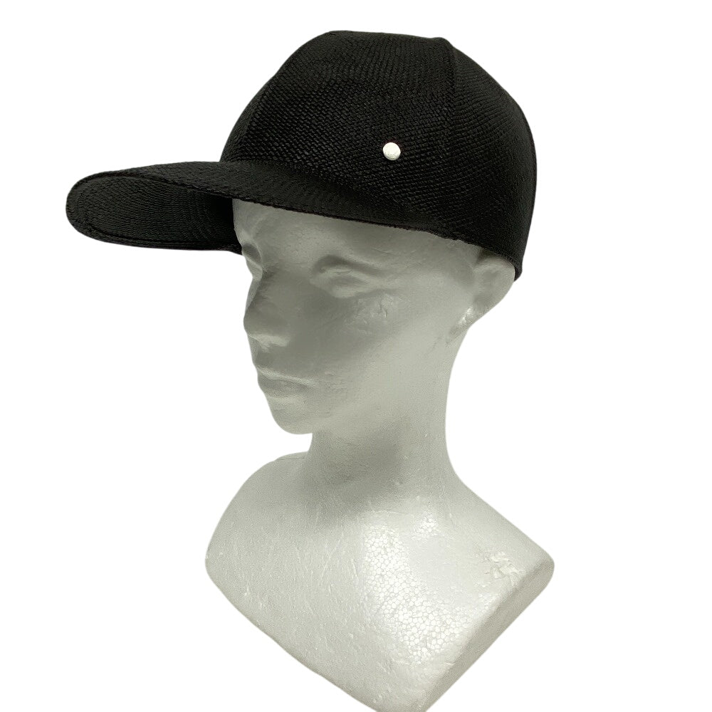 HERMES cap straw black Serie mens 59 Used Authentic
