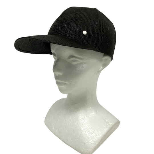 HERMES cap straw black Serie mens 59 Used Authentic