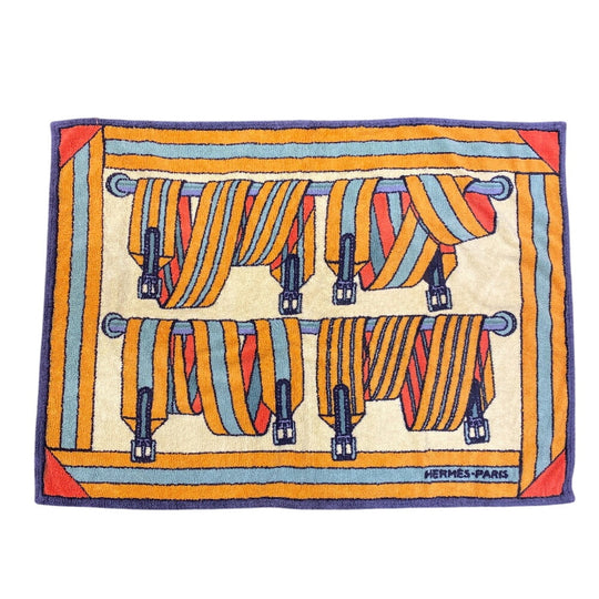 HERMES towel cotton Orange Women(Unisex) Used Authentic