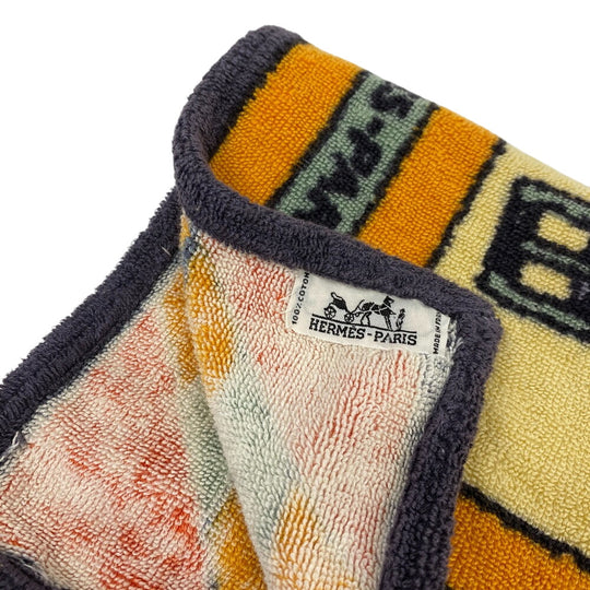 HERMES towel cotton Orange Women(Unisex) Used Authentic