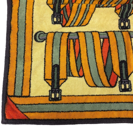 HERMES towel cotton Orange Women(Unisex) Used Authentic