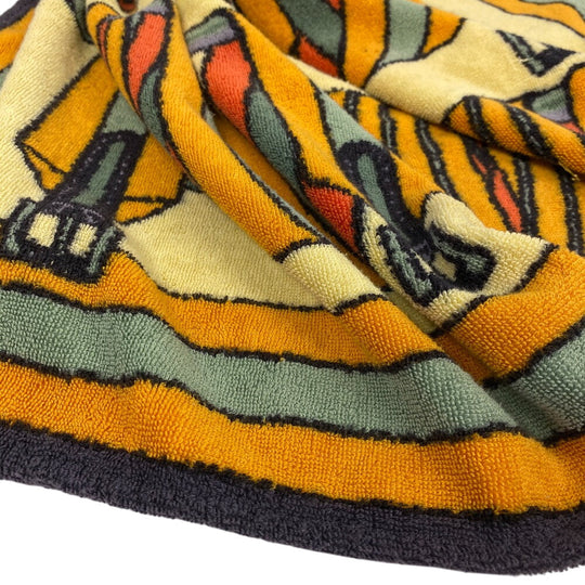 HERMES towel cotton Orange Women(Unisex) Used Authentic