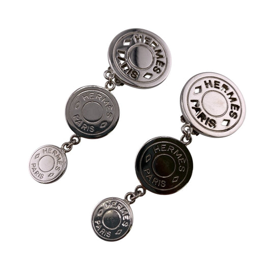 HERMES Earring Silver Silver Serie Women Used Authentic