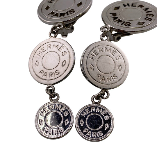 HERMES Earring Silver Silver Serie Women Used Authentic